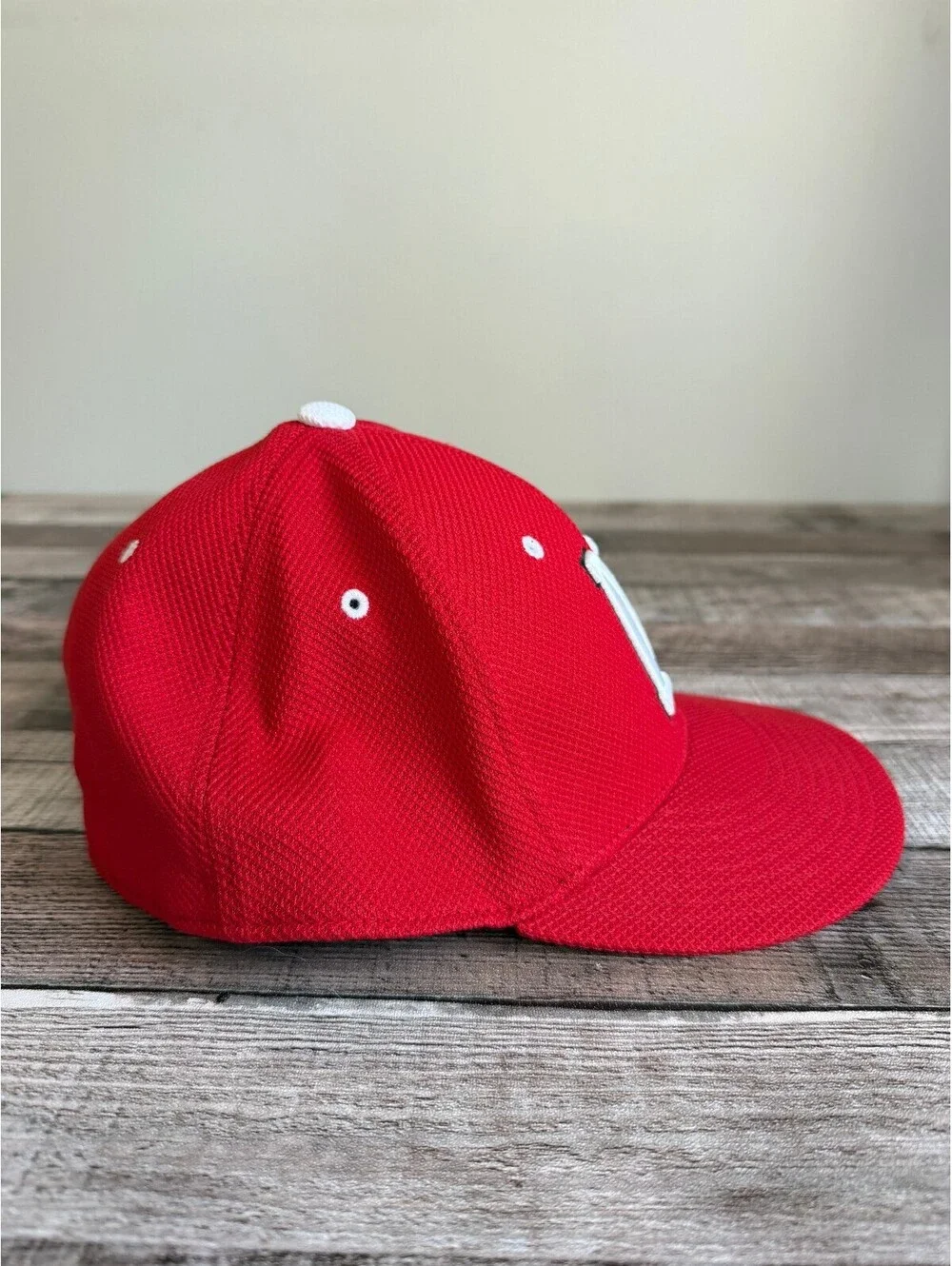 Nebraska Cornhuskers Red Adidas Fitted Hat Size 7 3/4
